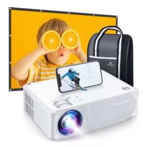 VANKYO Performance V630W Native 1080P Full HD Projector with Bonus Screen – White: Indoor/Outdoor Use, HDMI Connection
